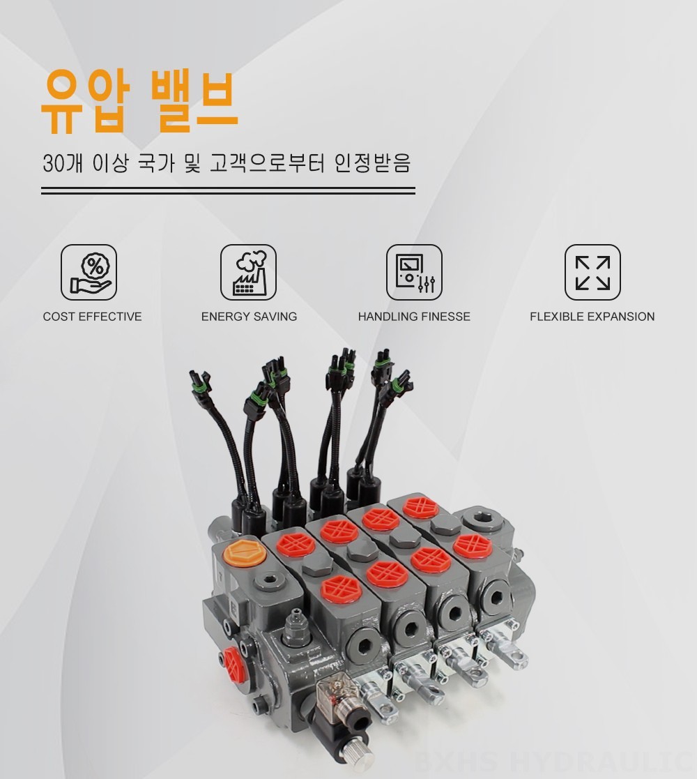 HSDLS180-전기 언로딩 밸브 수동 4 스풀 구역 방향 밸브